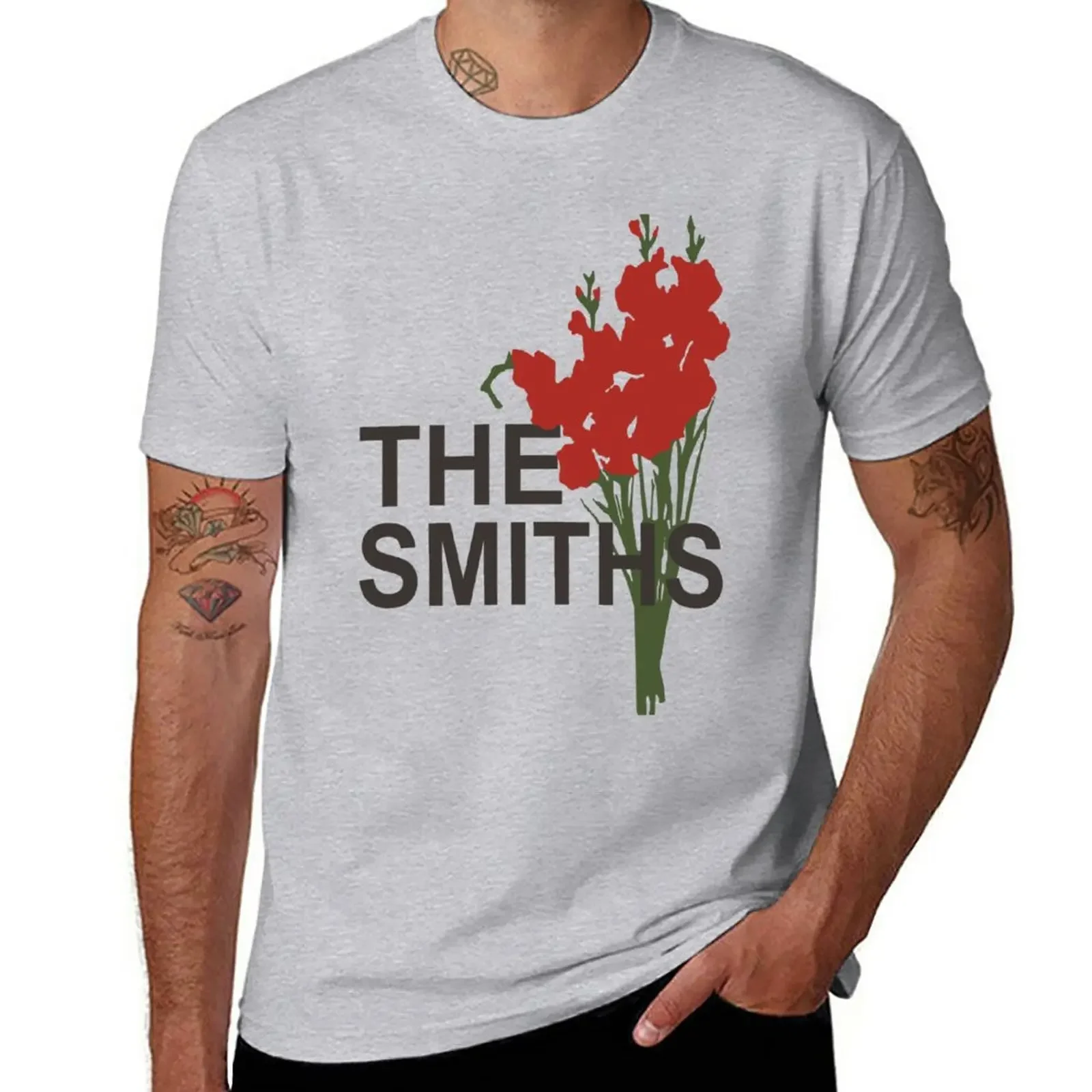 

New The Smiths Flowers on stage T-Shirt custom t shirt blacks mens t shirts