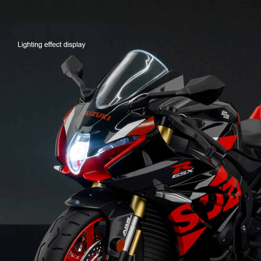 1:12 Suzuki GSX1000R Model Motocykla Ze Stopu Odlewania Kolekcja Pojazdów Dźwięk i Światło Off Road Autocycle Zabawki Samochód