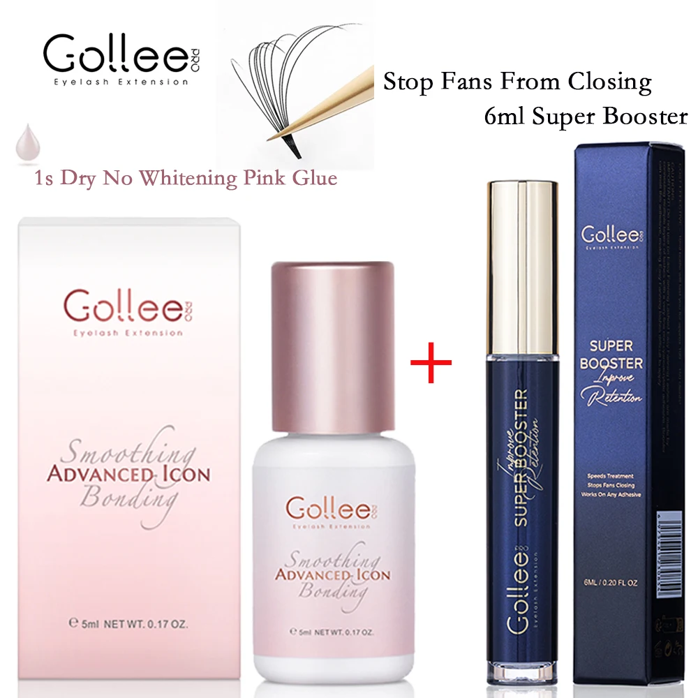 

Gollee Pink Jelly Glue 1s Dry Lash for Extension Lasting 5-7 Week Retention False Eyelash Adhesive Super Booster Help Accelerate