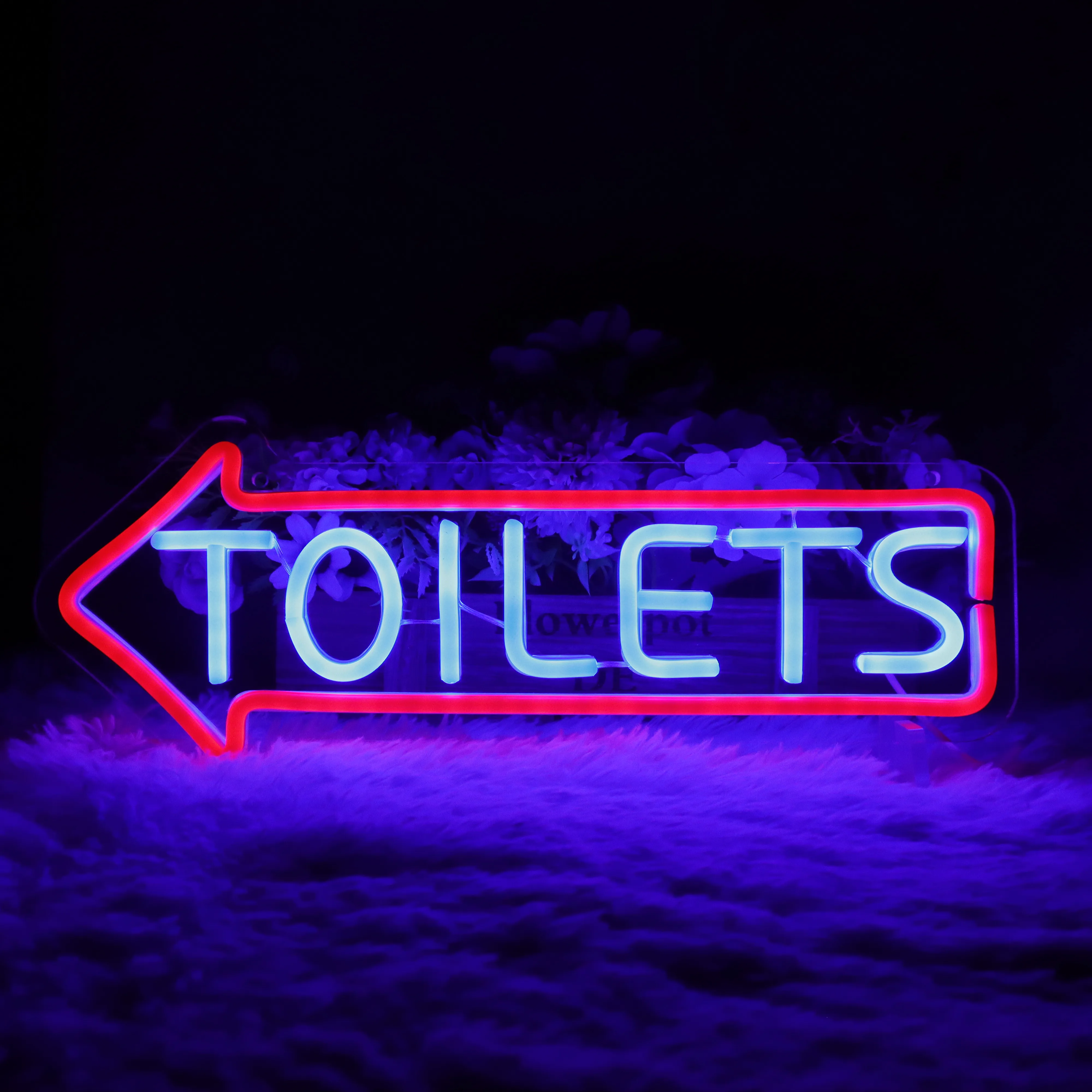 Toilets Arrow Neon Sign Toilet Entrance for Outside Party Bar Gaming Led Light Hotel Store Hangs Sign Home Wall Decor