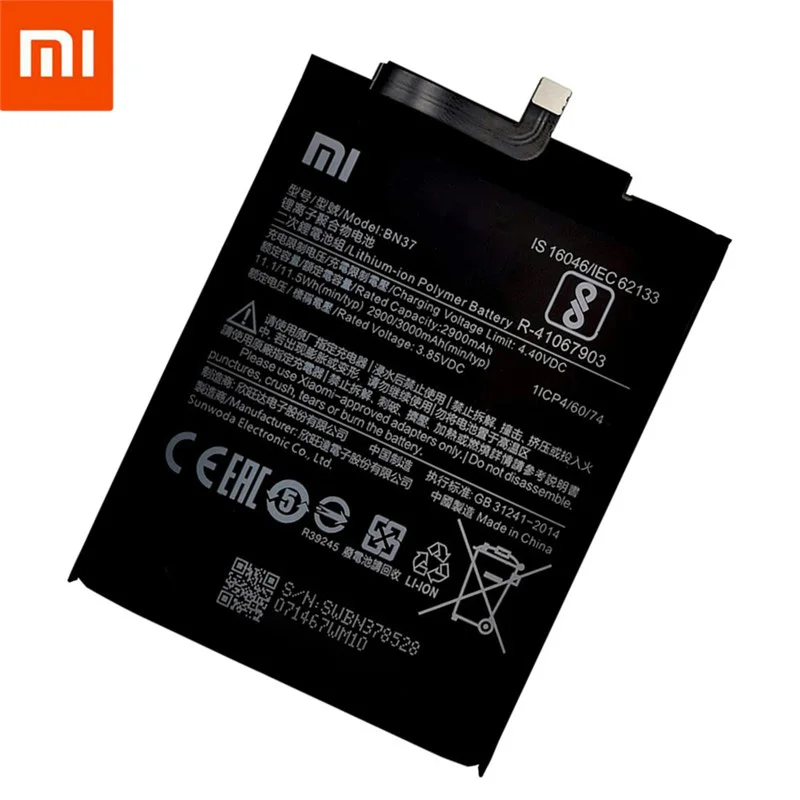 Xiao Mi Original Battery BN37 3000 mAh for Xiaomi Redmi 6 Redmi6 Redmi 6A High Quality Phone Replacement Batteries+Free Tools