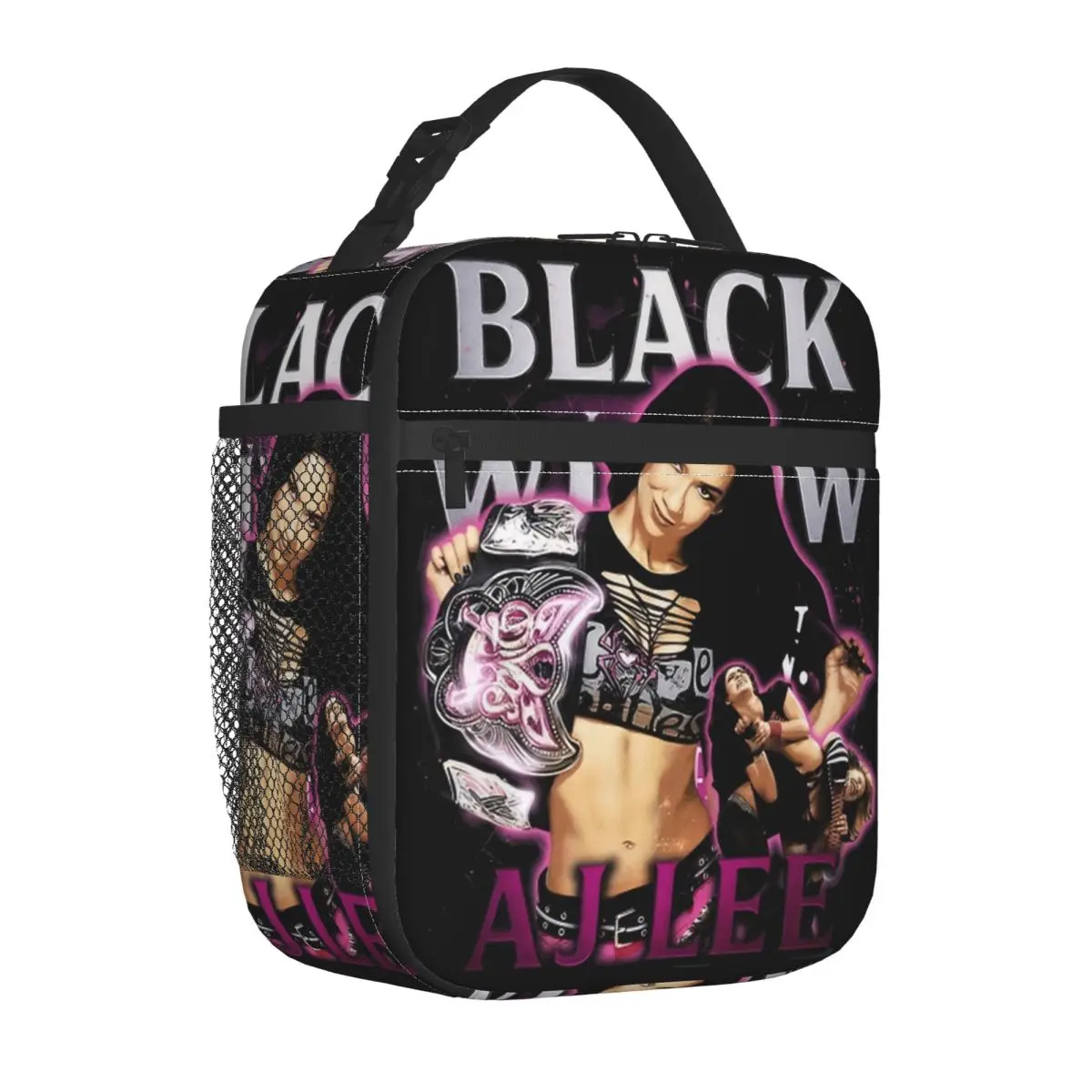 AJ Lee الأرملة السوداء تشكل معزول حقيبة الغداء حقيبة للحفاظ على البرودة قابلة لإعادة الاستخدام قدرة عالية حمل علب الاغذية الغذاء حقيبة مكتب السفر #2