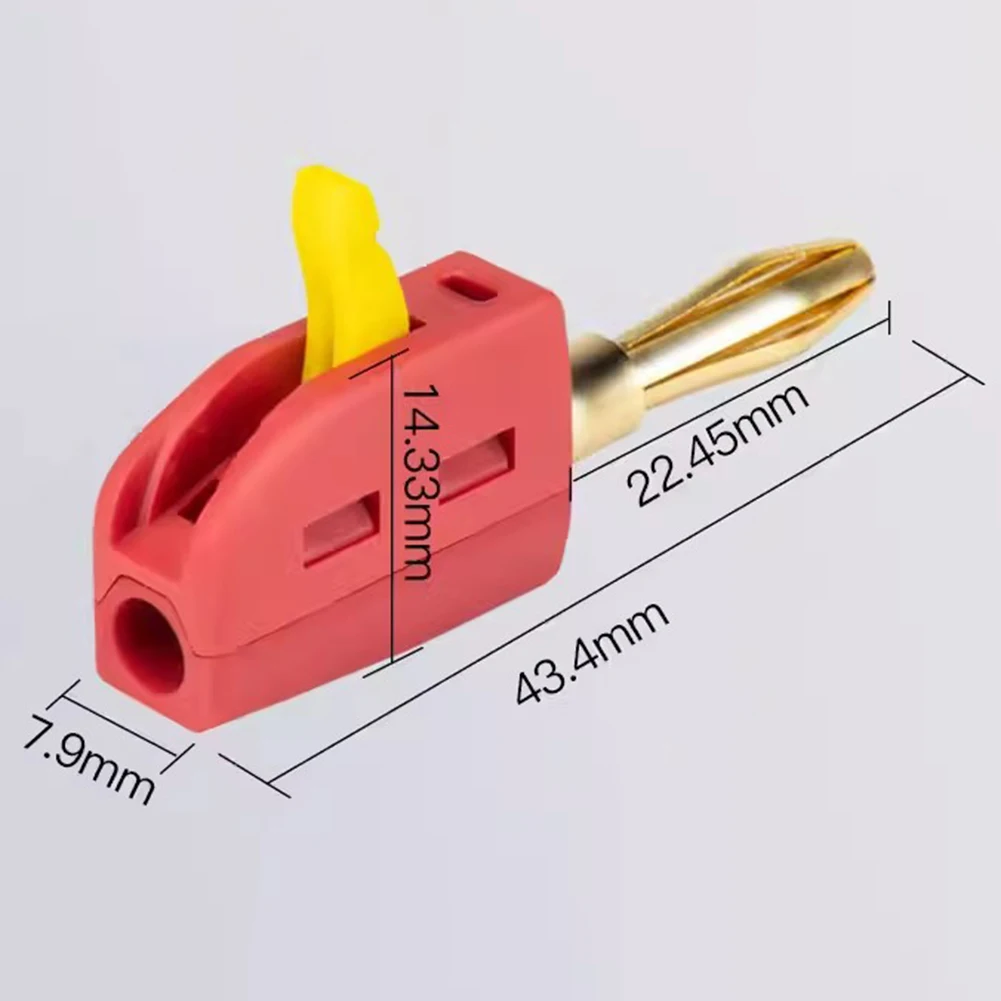 Banana Connector Set of 8 Gold Plated and Designed for High Current Use up to 32A Compatible with Standard Test Instruments