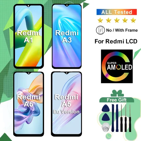 For Xiaomi Redmi A1 LCD 220733SI Display Redmi A3 Screen 23129RN51X Digitizer Touch For Redmi A5 EU LCD 25028PC03G Replace Parts