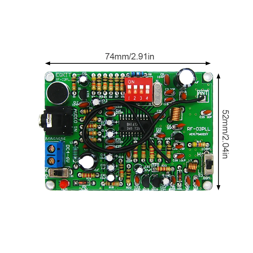 87-108Mhz Fm Frequency Modulation Wireless Microphone Module Diy Fm Transmitter Board Parts Module Dc 4-6V Diy Electronics