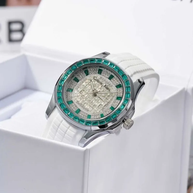 Men's Luxury Diamond Set Mechanical Wristwatch Waterproof 100M with Luminous Hands and Date Function