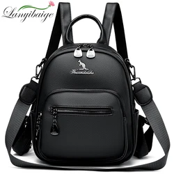 Mochila de viaje antirrobo de gran capacidad para mujer, bolso escolar de cuero suave, informal, 2023