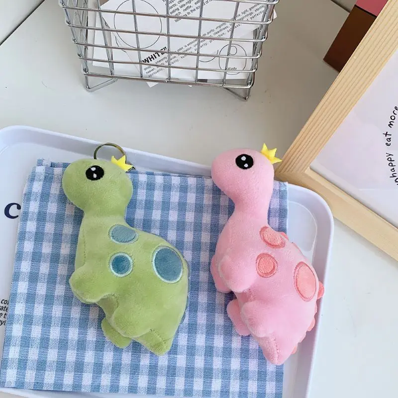 Creative Crown Dinosaur Plush Toy Backpack Pendant Cute Personality Doll Keychain Pendant Cartoon Anime Dinosaur Plush Doll Toys