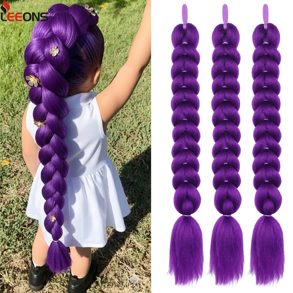 

Фиолетовые синтетические накладные волосы для плетения косичек с резинкой, длинные накладные хвосты для женщин