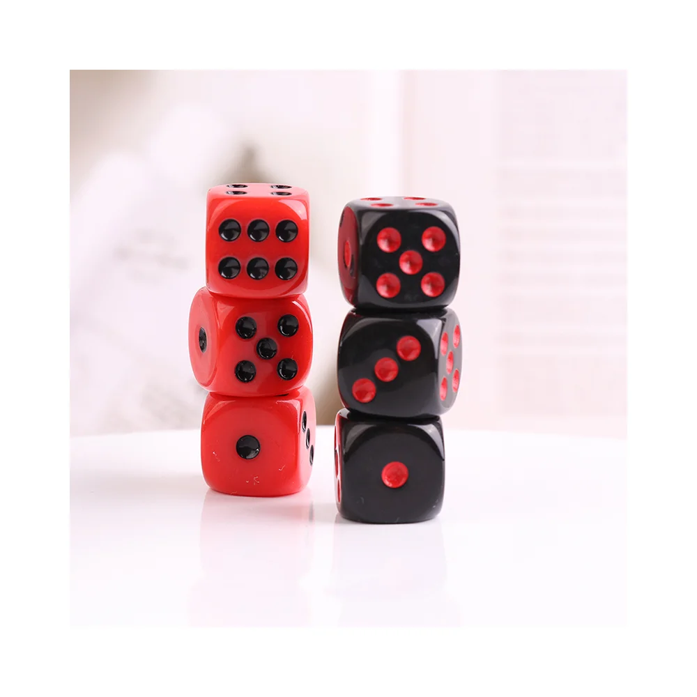 10 pièces de haute qualité 16mm rouge noir Six faces Spot D6 jeux de jeu jeu de dés dés opaques pour Bar Pub Club fête jeu de société