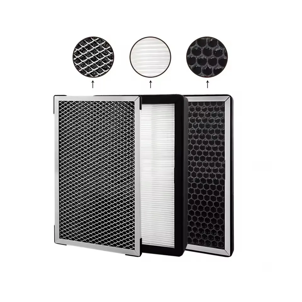 3PCS 4/6/8 Inch Air purifier Filter Replacement, Pre-filter, HEPA, Activated Carbon Composite Filter Suitable For Air Filter Box