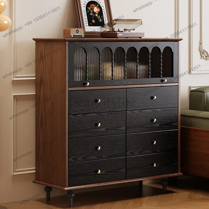 YJ Design Mobile Living Room Cabinets Organizer Luxury Wood Pantry Bookcase Curio Cabinets Drawers Cajonera Chinese Style Furnit