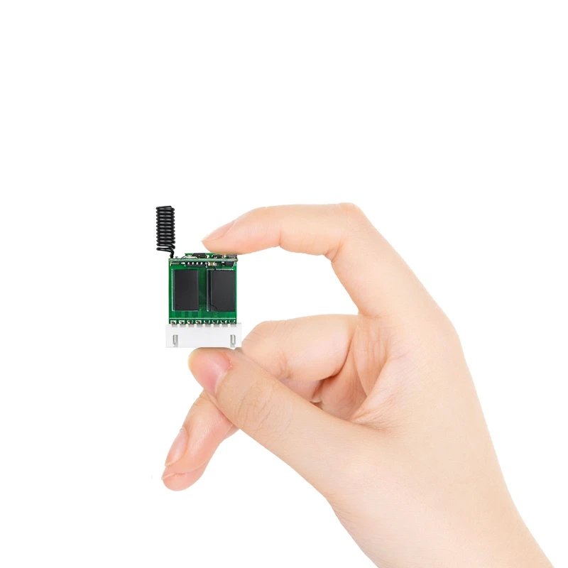 

433Mhz RF Wireless Remote Control Switch Mini 2CH Relay Receiver for LED Strip Control Compatible with DC3.7V 5V 7V 9V 12V