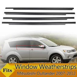 4PCS Car Outer Windows Rubber Weatherstrip Waterproof Pressure Strip Sealing Belt Moulding Trim For Mitsubishi Outlander 2007-12