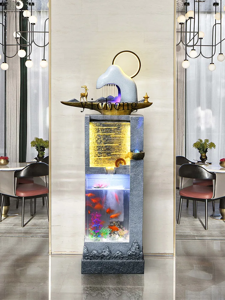 WW15Fish Tank Flowing Water Ornaments TV Cabinet Floor Indoor Rockery Fountain
