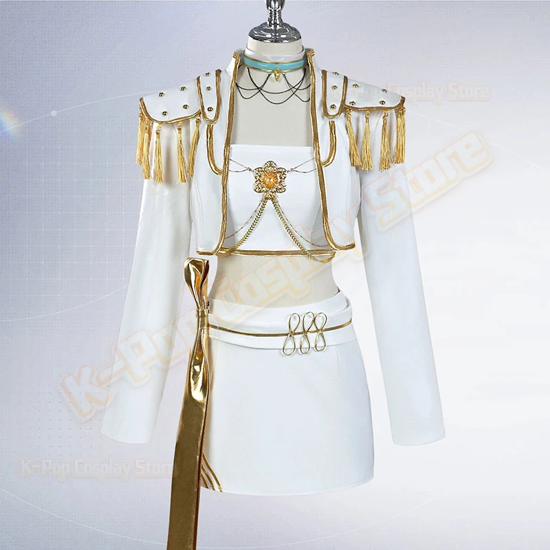 KPop Rumi Mira Zoey белый поющий костюм для женщин и девочек на Хэллоуин, наряд для ролевых игр, карнавальный костюм, парик для взрослых и детей