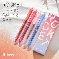 Kaco Rocket Sunset Beach Gel Pen 4 0.5mm Black Ink Aesthetic Pen School Office Stationery Quick Drying