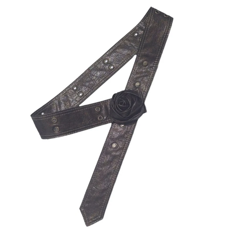 Rose Grommet Waist Belt Buckle Cool Punk Belt Cowboy Cowgirl Classical Belt
