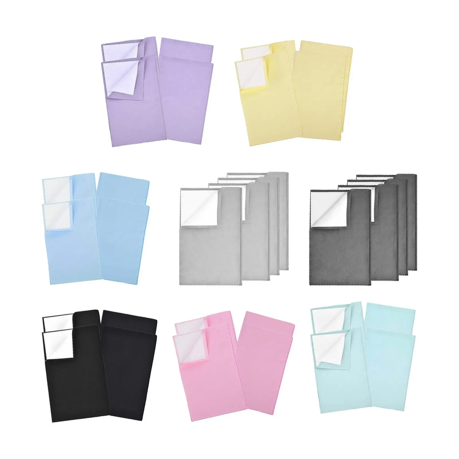 

4Pcs Jewelry Cleaning Cloths, Silver Polish Two Color Multipurpose Multi Layer for Platinum, All Jewelry, Copper, Gold Shining