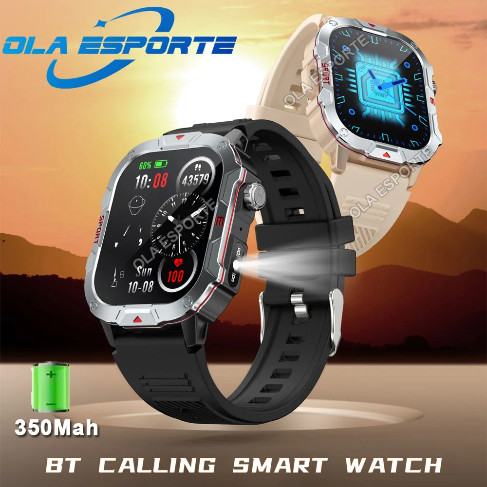 

Новые уличные умные часы с экраном 2,19 дюйма, 350 мАч, Bluetooth, голосовой вызов, светодиодный фонарик, IP68, водонепроницаемый GPS, спортивный трекер, умные часы