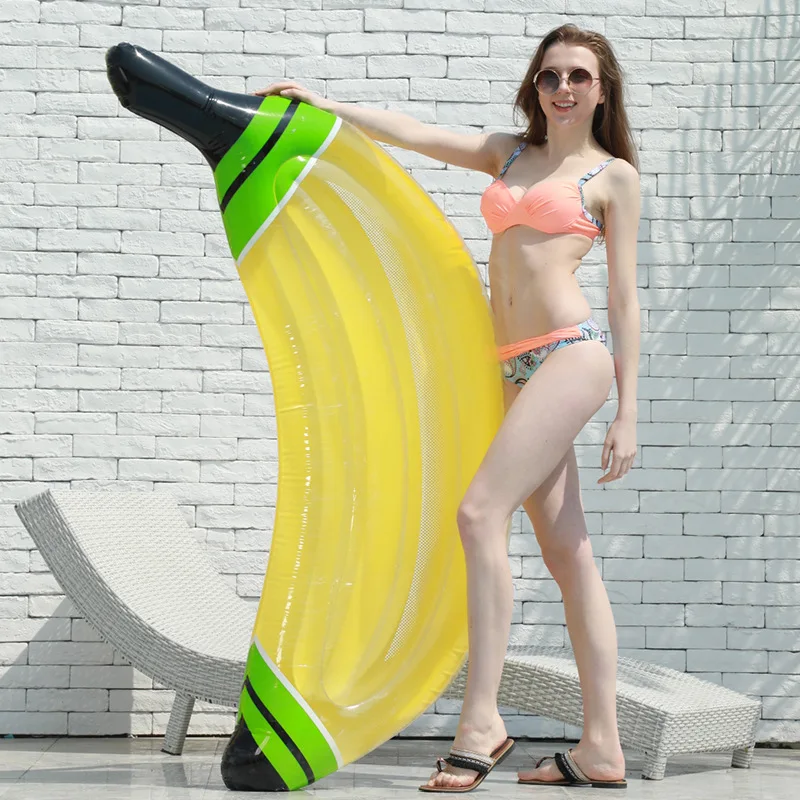 

180cm Banana Pool Float Bed Air Mattress for Swimming Circle Inflatable Thicken Swim Ring Floating Row Water Beach Party Toys