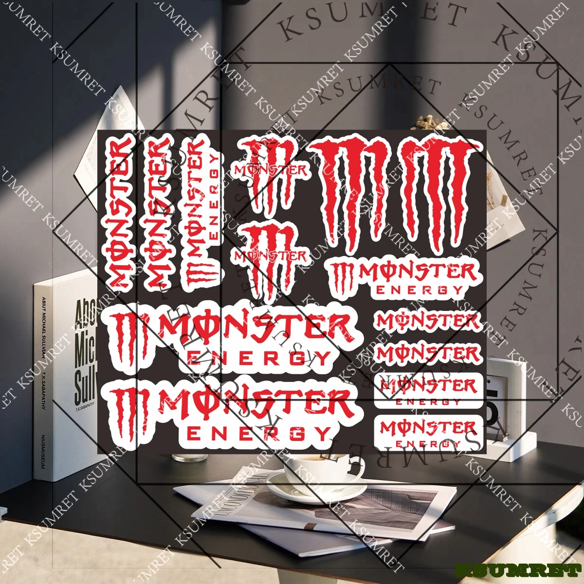 مجموعة ملصقات للدراجات النارية من الفينيل Monster Energy لسيارة Yamaha Kawasaki سوزوكي Ktm Ducati