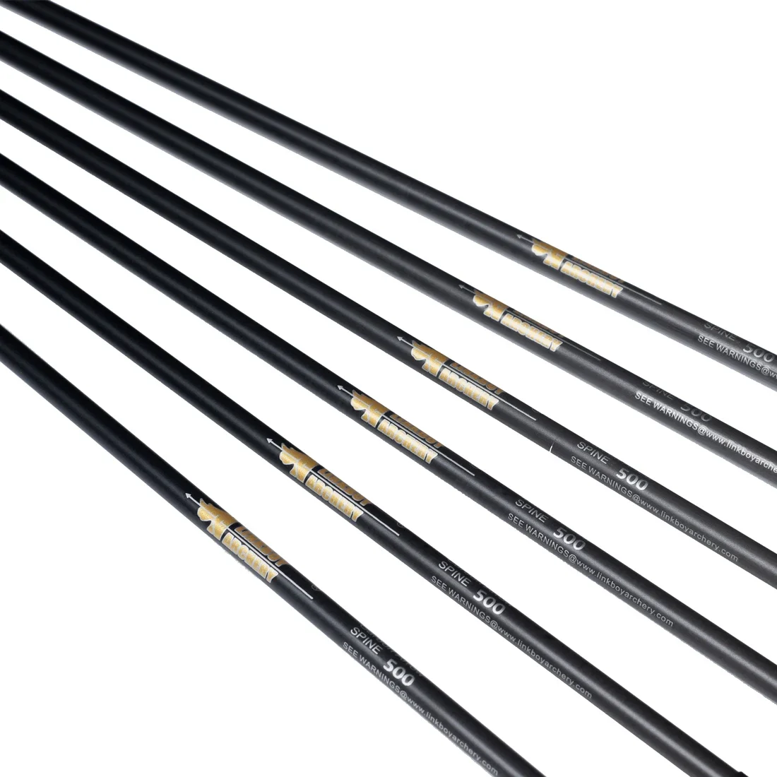 Linkboy-Pure Carbon Arrow with Turkey Feather, Traditional Bow Hunting, Spine300, 340, 400, 500, 600, 5inch, 100g Tips, 12Pcs