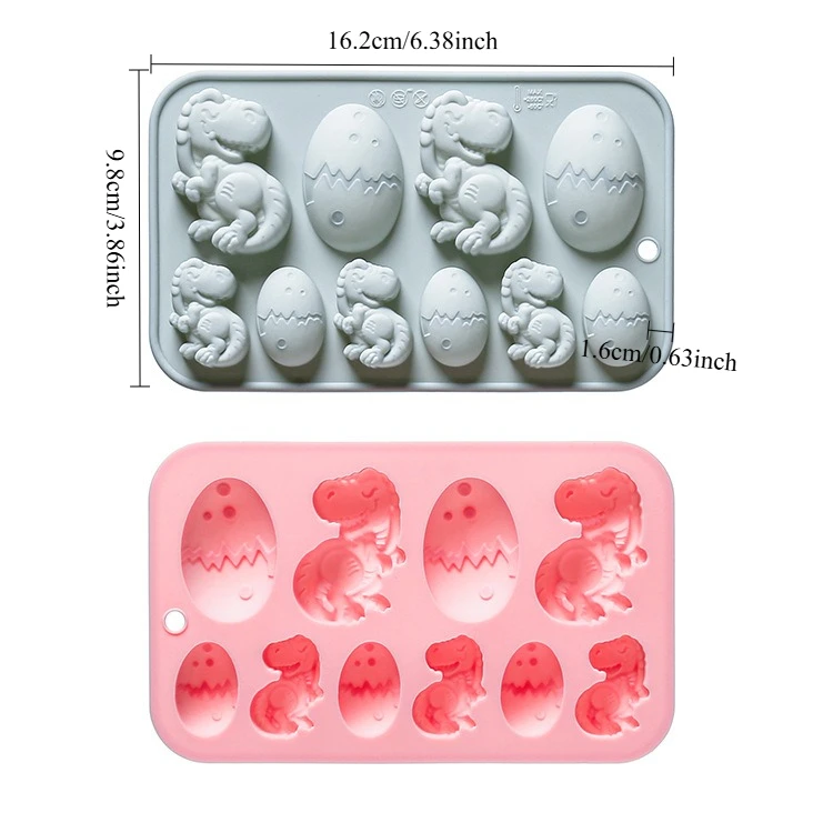 10 Cavity Dinosaur Eggs of Different Sizes Silicone Mold Cute Animal 3d Dinosaur Fondant Candy Chocolate Mould Cake Decoration