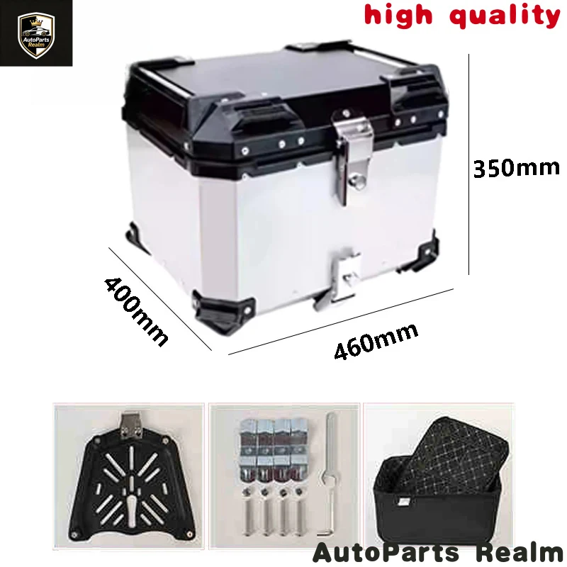 Hot Selling Products High Quality 55L Silver X Design Removable Tail Box Aluminum Top Motorcycle Trunk Hot Selling