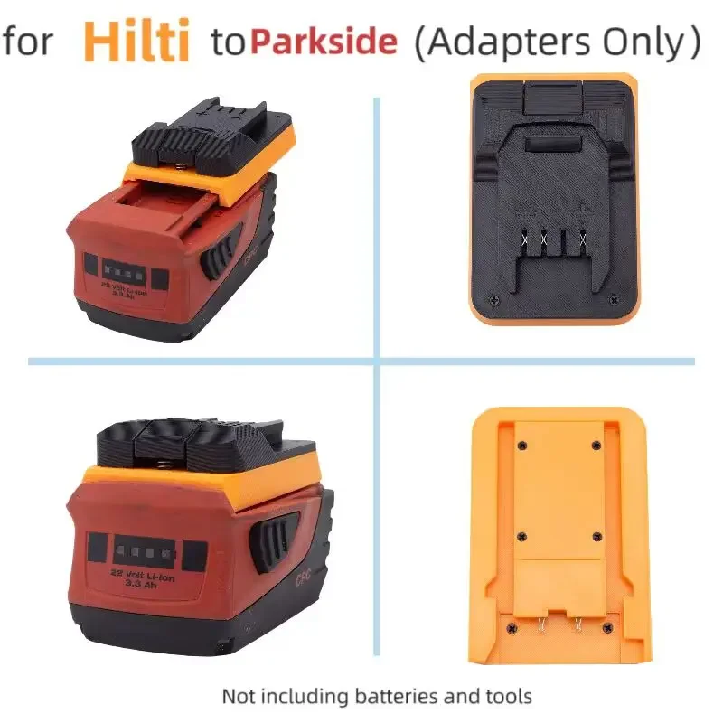 Adaptador de bateria para pakitaside lidl x20v lítio compatível com hilti 22v b22 ferramentas conversor diy (não inclui ferramentas e bateria)