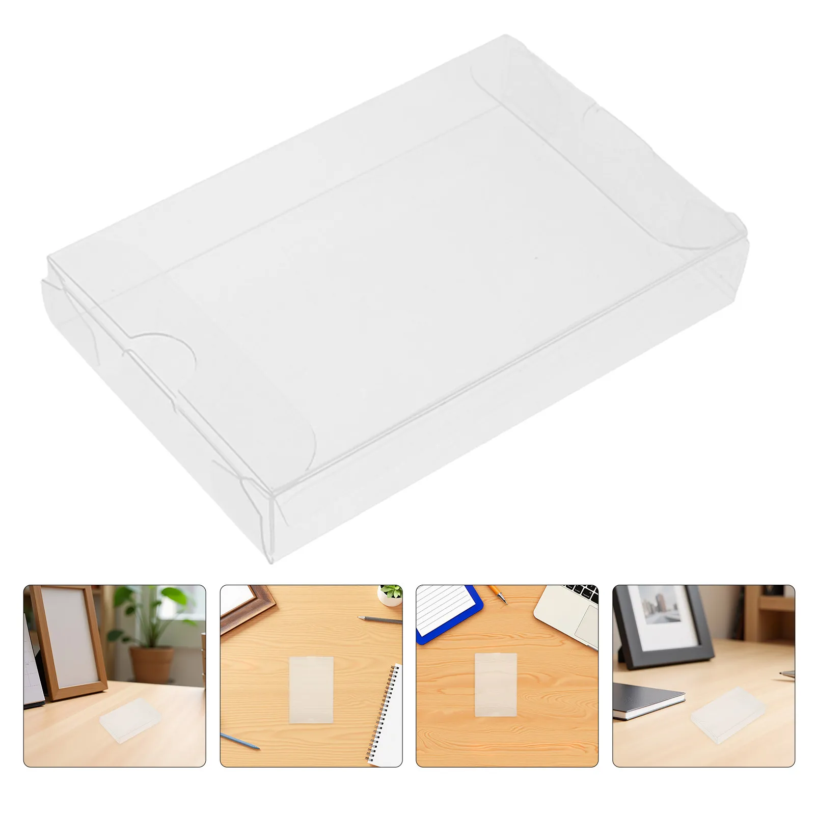 12Pcs Plastic Cassette Tape Holder Transparent PVC Compact Dustproof Moisture Resistant Organizer Storage Box for Audio