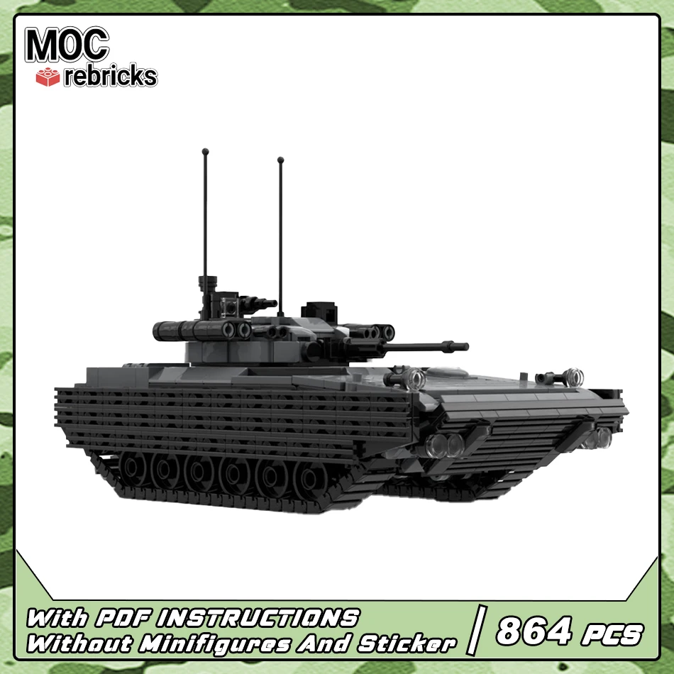 

MOC Military Series Infantry Tanks BMP-2 Tracked Armored Vehicle Building Block Model Technology Bricks Toys Children's Gifts