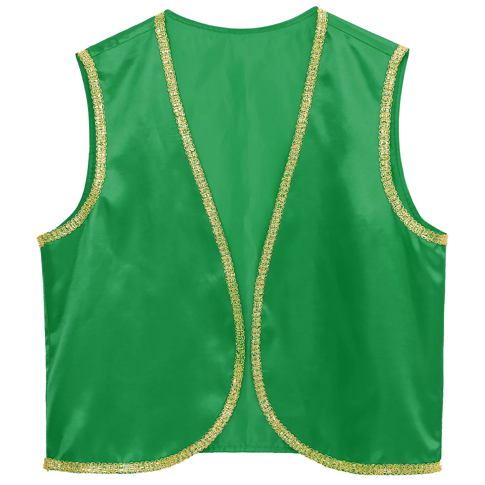 Gilet Prince Arabe Homme Oriental Doré – Broderie Luxueuse, Sans Manches, Cosplay Halloween Carnaval Médiéval