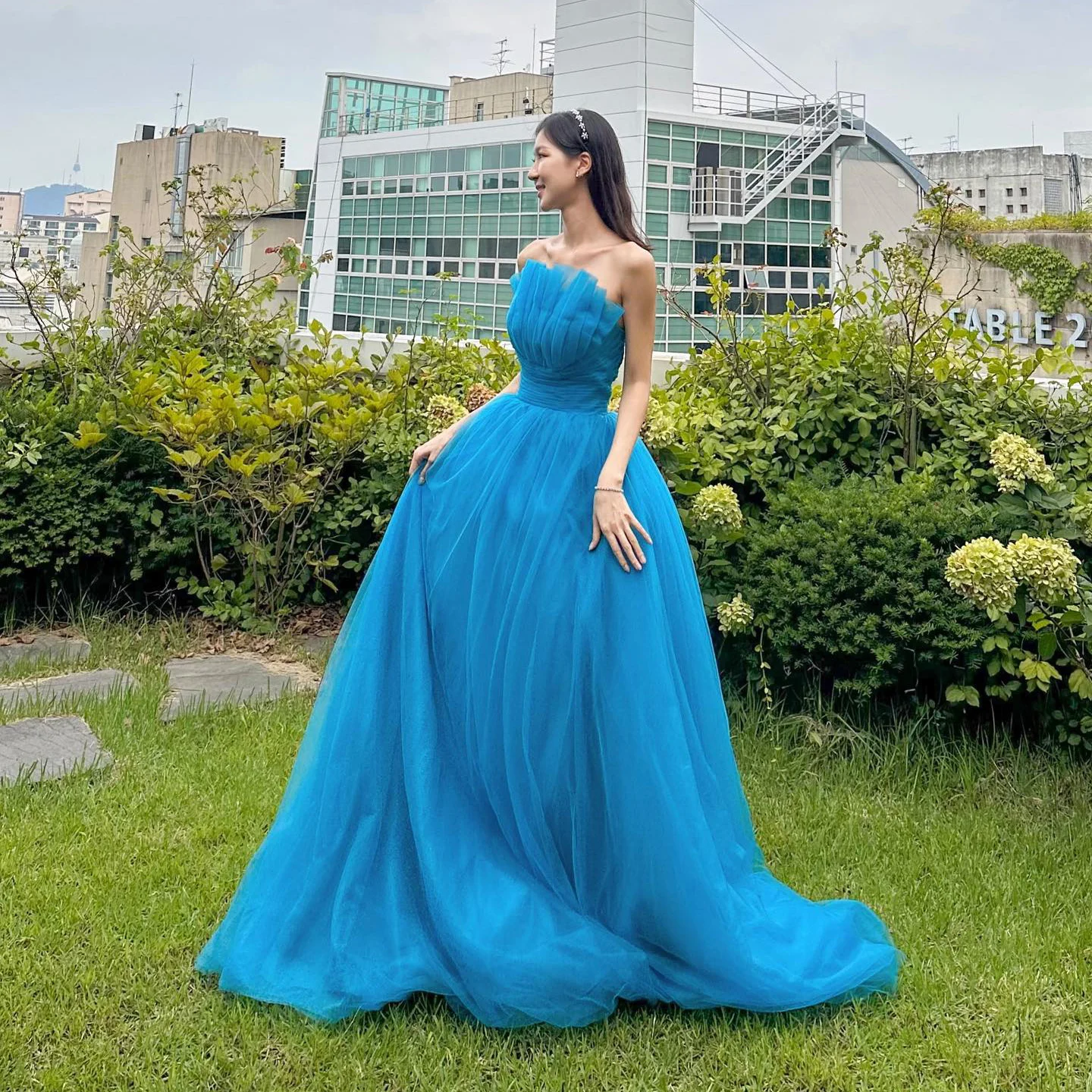 Customized Formal Evening Dresses Pleat Tulle Sleeveless فساتين سهرة Floor Length Elegant Prom Gowns Party Women