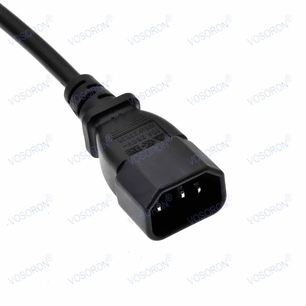 60cm UPS Server IEC 320 C14 to 4X IEC 320 C13 Y Splitter Extension Power Cable (1 to 4)