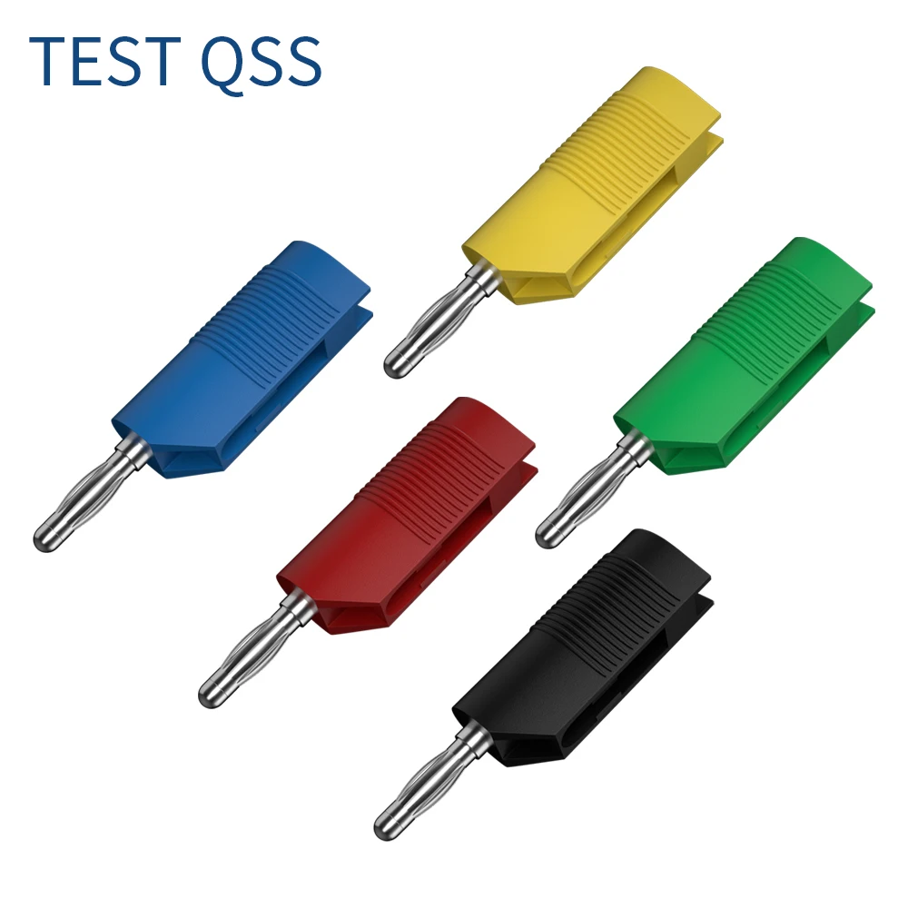 QSS 5PCS 4MM Stackable Banana Plug Terminal Binding Post Electrical Connector Component DIY Tools 5 Colors Q.10032