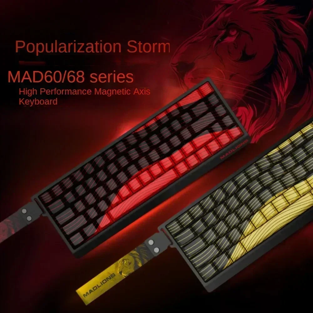 MADLIONS MAD 60/68HE Gaming Magnetic Switch Keyboard Wired Custom 8K 61/68 Key Web Drive Return RT Adjustable Keystroke Hot Swap