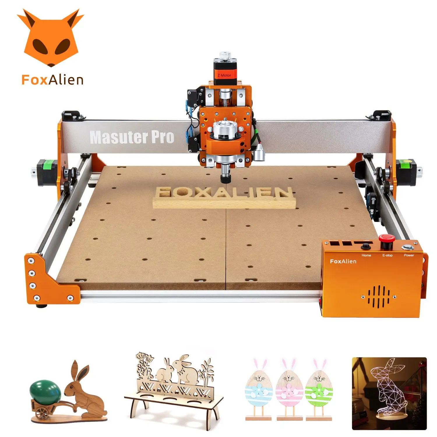 FoxAlien CNC Router Máquina Masuter Pro, All Metal Frame Linear Rails Drive para Madeira Alumínio Escultura Corte Fresagem Tupia