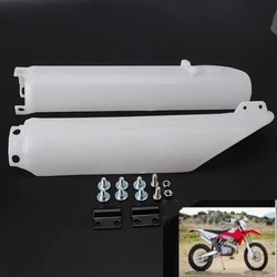 For Honda CRF CR 125 250 450 R X RX CRF250 CRF450 CR125 93-2018Supermoto Enduro White Plastic Fork Guard Front Fork Tube Cover