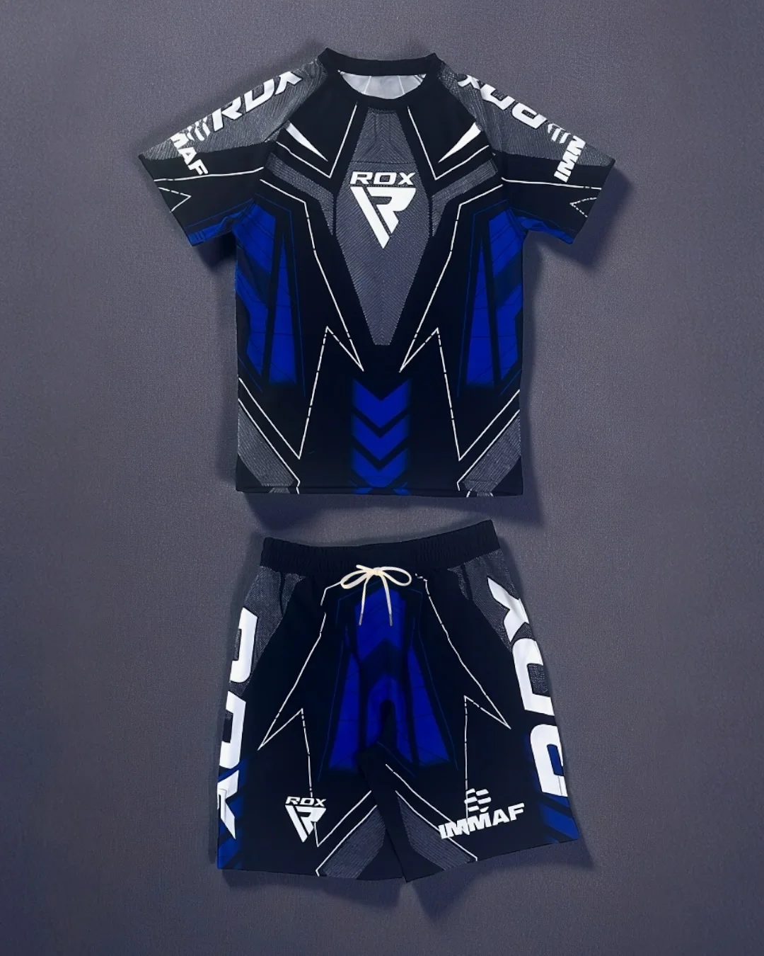 RDX Fighting Competition New Jersey Fans Breathable T-shirt & Shorts Men's and Women's Casual Round Neck Short Sleeve Boxing Top