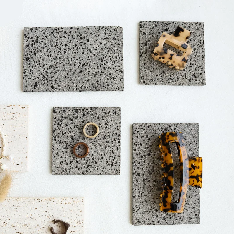 Natural Stone Black Hole Jewelry INS Photo Photography Background Shooting Props for Cosmetics Lipsticks Jewellery Ring Necklace