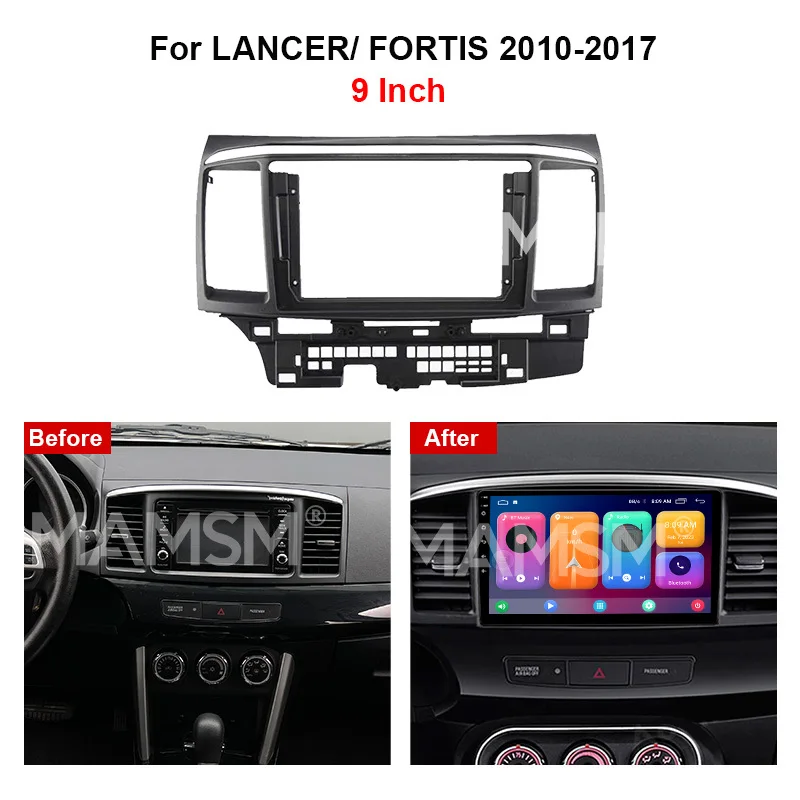 MAMSM FOR MITSUBISHI LANCER FORTIS 2010 Car Radio Fascias GPS MP5 Android Dash Frame Head Unit Panel Installation Stereo Player