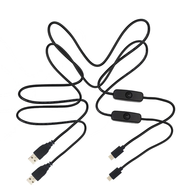 Cable de interruptor de encendido/apagado Raspberry Pi 4B USB a tipo C 20AWG 5V 3A 1,5 M