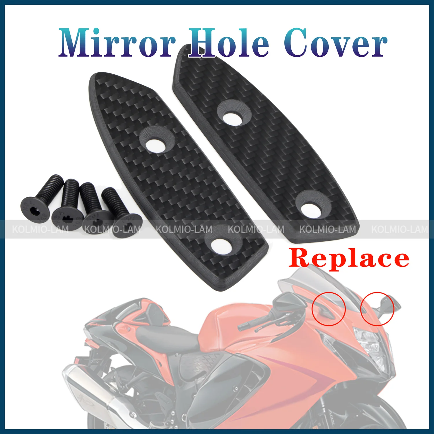 Fit For Suzuki Hayabusa GSX1300R 2021 - 2026 Motorcycle Block Off Cap Base Mirror Hole Cover