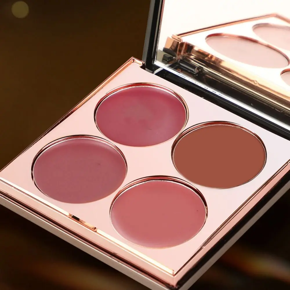 

Eye Makeup Four Color Blusher Palette Waterproof Sweatproof Lip Mud No Smudge Dazzling Makeup Comprehensive Plate High Gloss