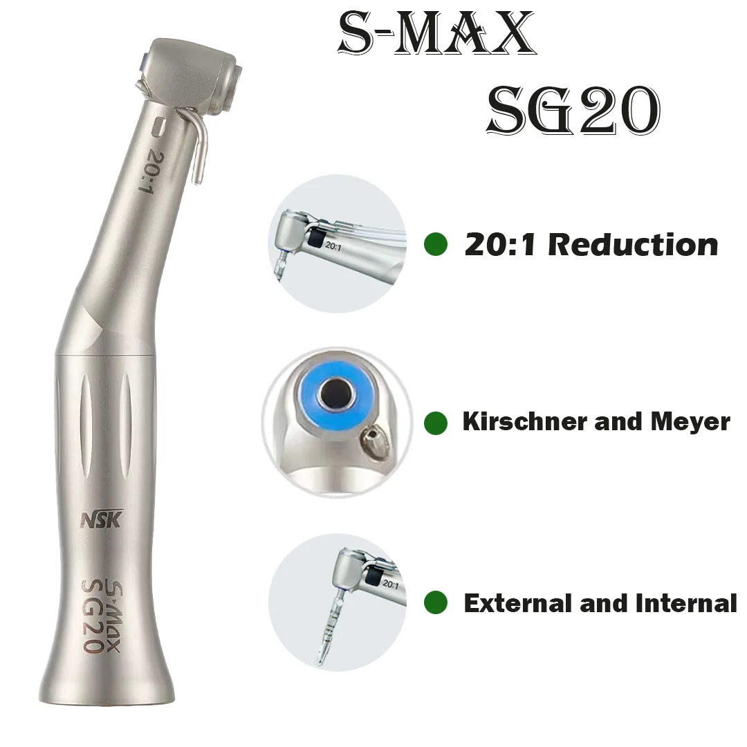 NSK S.Max SG20 Air Turbine contraangulo Dental Low Speed Handpiece 20:1 Reduction dental material Contra Angle Handpiece