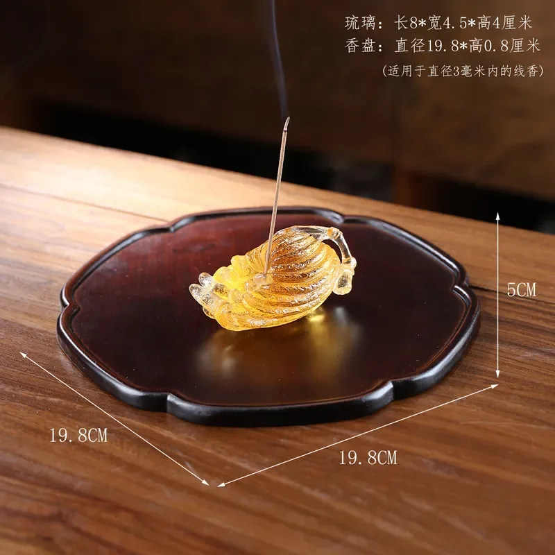 for Glazed Bergamot Incense Holder Ornament Home Indoor Tea Room Desktop Display Zen Incense Seat for Tea Ceremony Decor