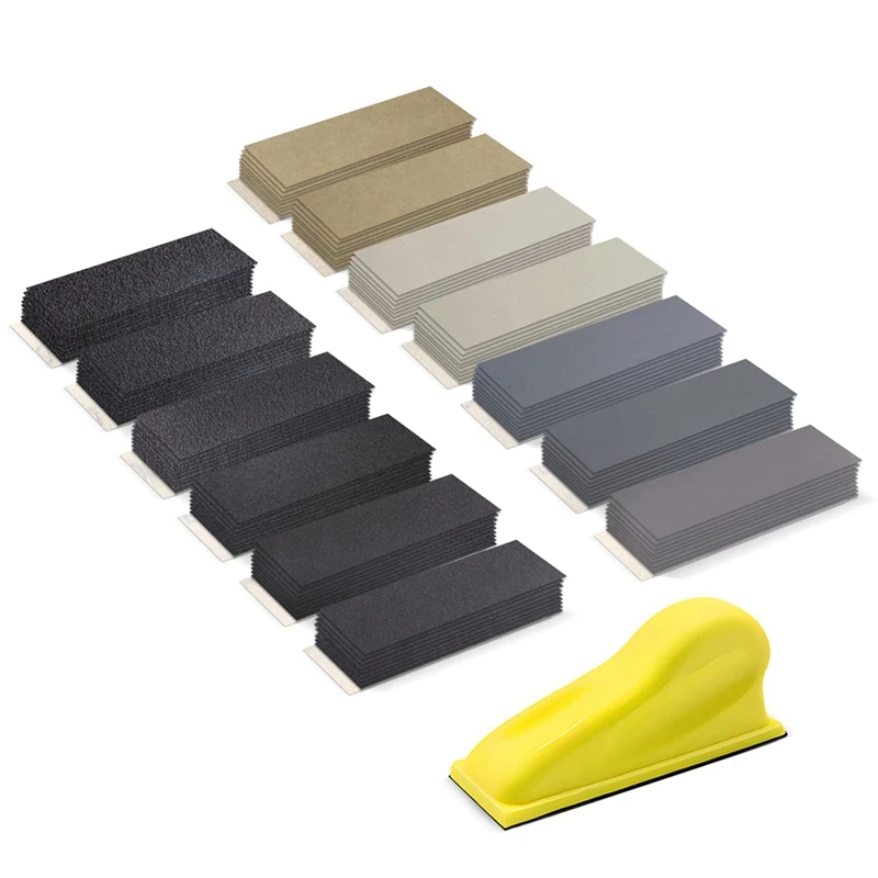 AB08-Mini Detail Sandpaper 131 Pcs Assorted 60/100/240/800/2000/5000/10000 Grit For DIY Craft Wood Metal Tight Polishing