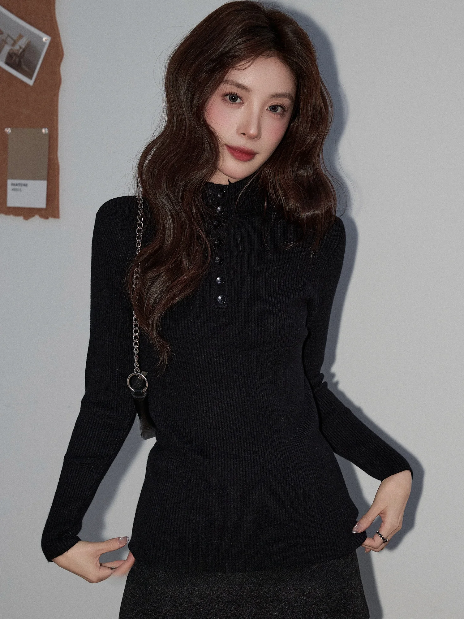 

Bla High Ne Knitted Sweater Women's Slim Fit Base irt Casual Sle Long Sve Soft Fabric Autumn Winter New Arrival