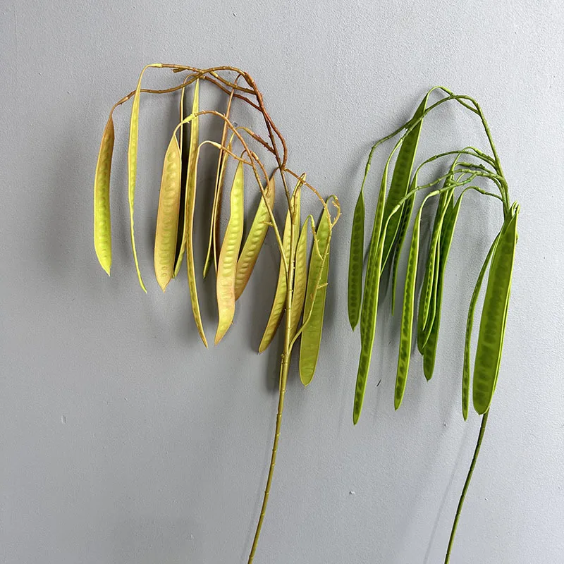 Lebensechte Real Touch Bohnen Lange Zweig Künstliche Bohnen Pods Hause Hochzeit Tisch Gefälschte Pflanzen Dorf Outdoor Garten Dekoration – Detail 7